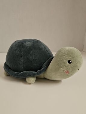 H&M Home Plush Turtle in Olive Green and Dark Teal 9"